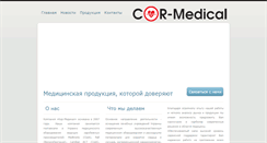 Desktop Screenshot of cor-medical.com